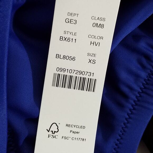 J Crew Scoopneck Heritage Bikini Top Blue XS NWT - Picture 6 of 6